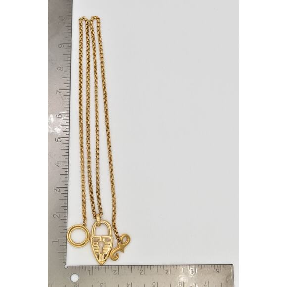 Givenchy Vintage Padlock Logo 4G Pendant Necklace Toggle Chunky Signed BinA17 - Picture 12 of 12